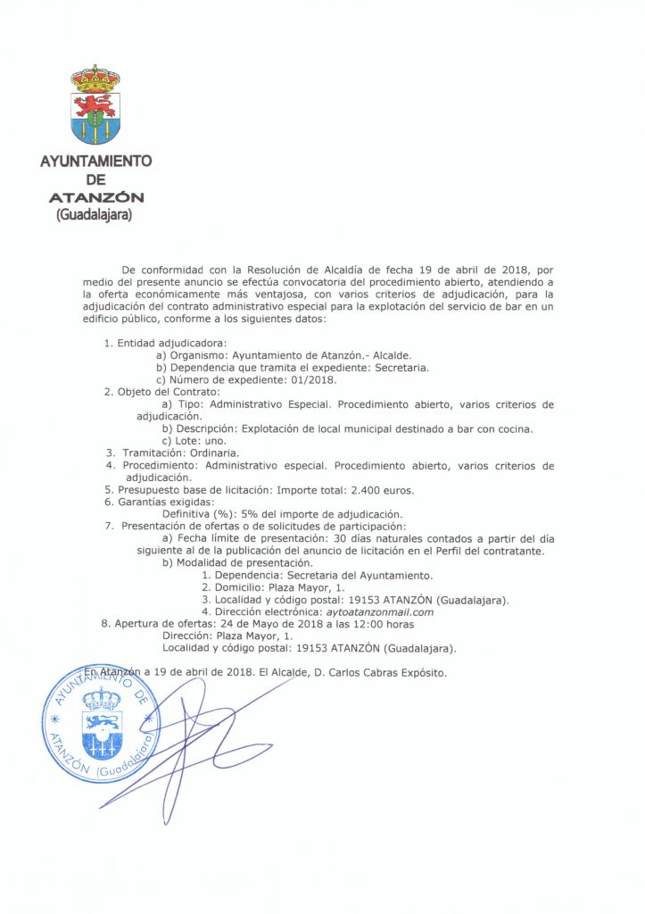 Bando municipal - 19 de abril de 2018